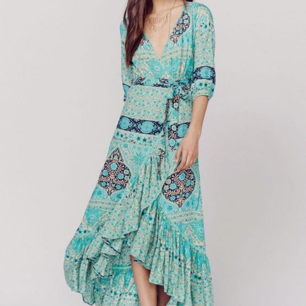 Spell & The Gypsy: Turquoise Boho Maxi Dress - Small